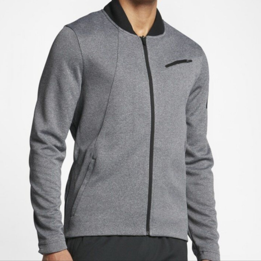 Nike Basketball Mens Dri-Fit Hyper‎ Elite Showtime Gray Full Zip Jacket Small